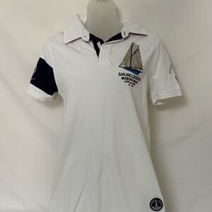 White Nautical Polo Shirt
